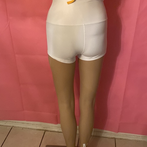 LXNMGO Women High Waist white Biker Shorts Tummy Control Workout small - Picture 3 of 4